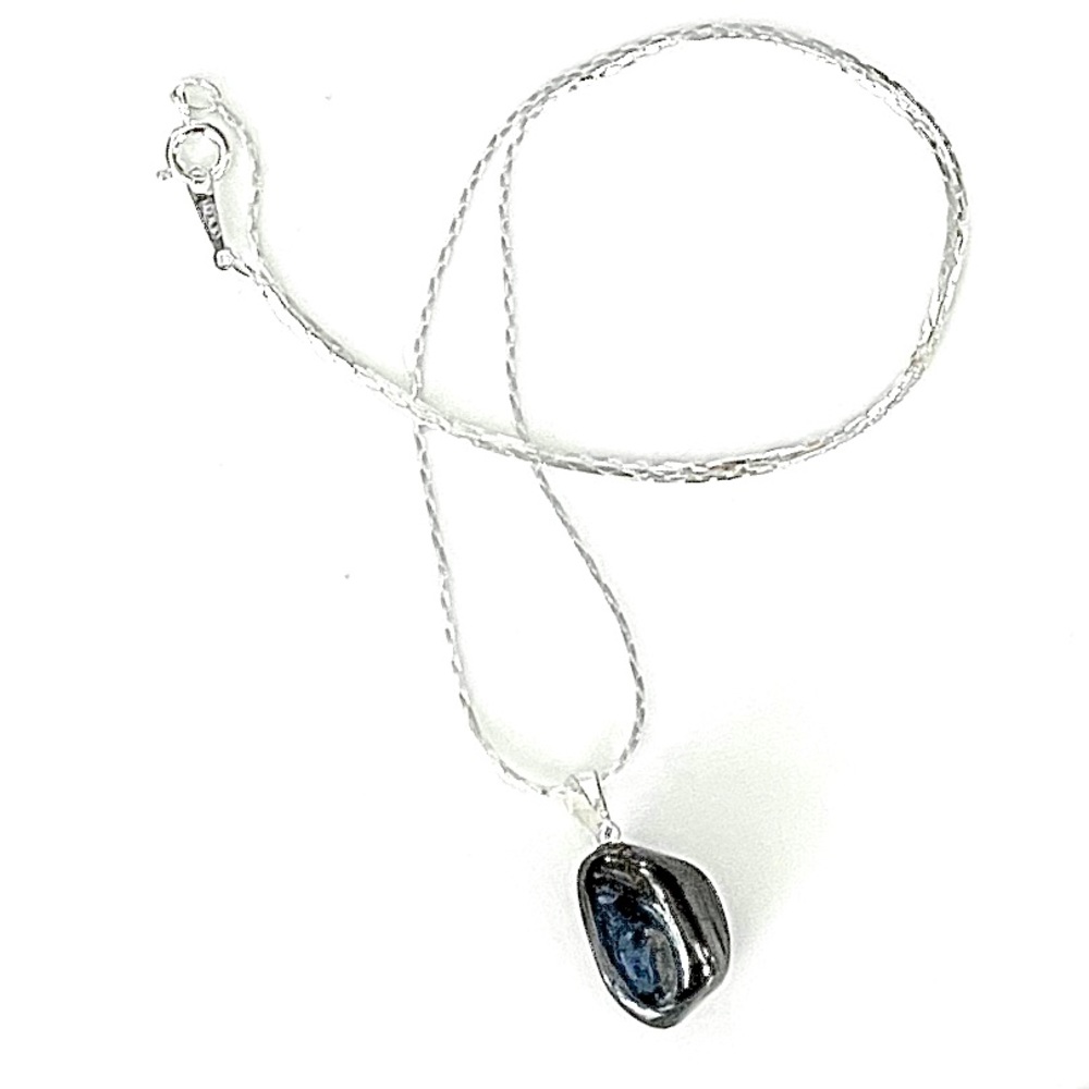 Pretty gemstone HEMATITE necklace on silver chain